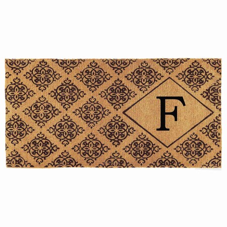 Monogram Door Mat, Black, Natural, 36 in W x 72 in L
